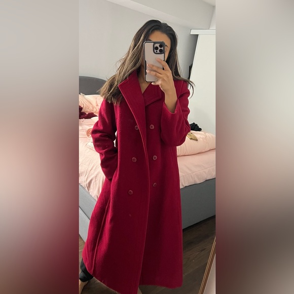 Vintage Virgin Wool Rounded Shoulder Double Breasted Coat - Picture 2 of 6